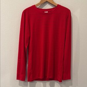Zyia Active‎ Perforates Chill Red Long Sleeve Top Large